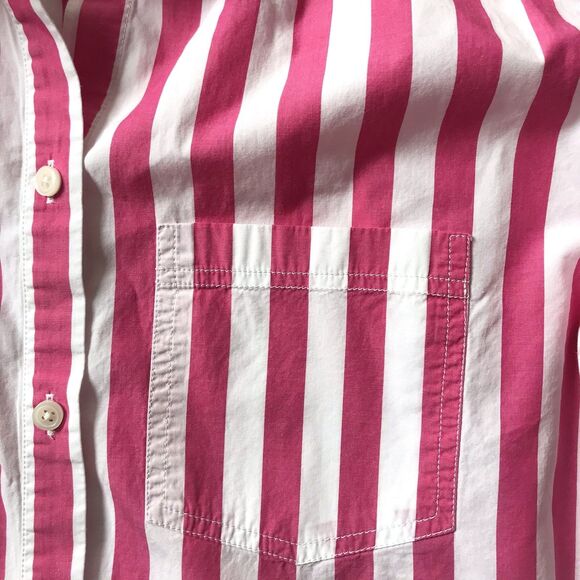J Crew Shirt Womens SZ 6 Garçon Pink White Striped Long Sleeve Button Up Preppy - Picture 5 of 10